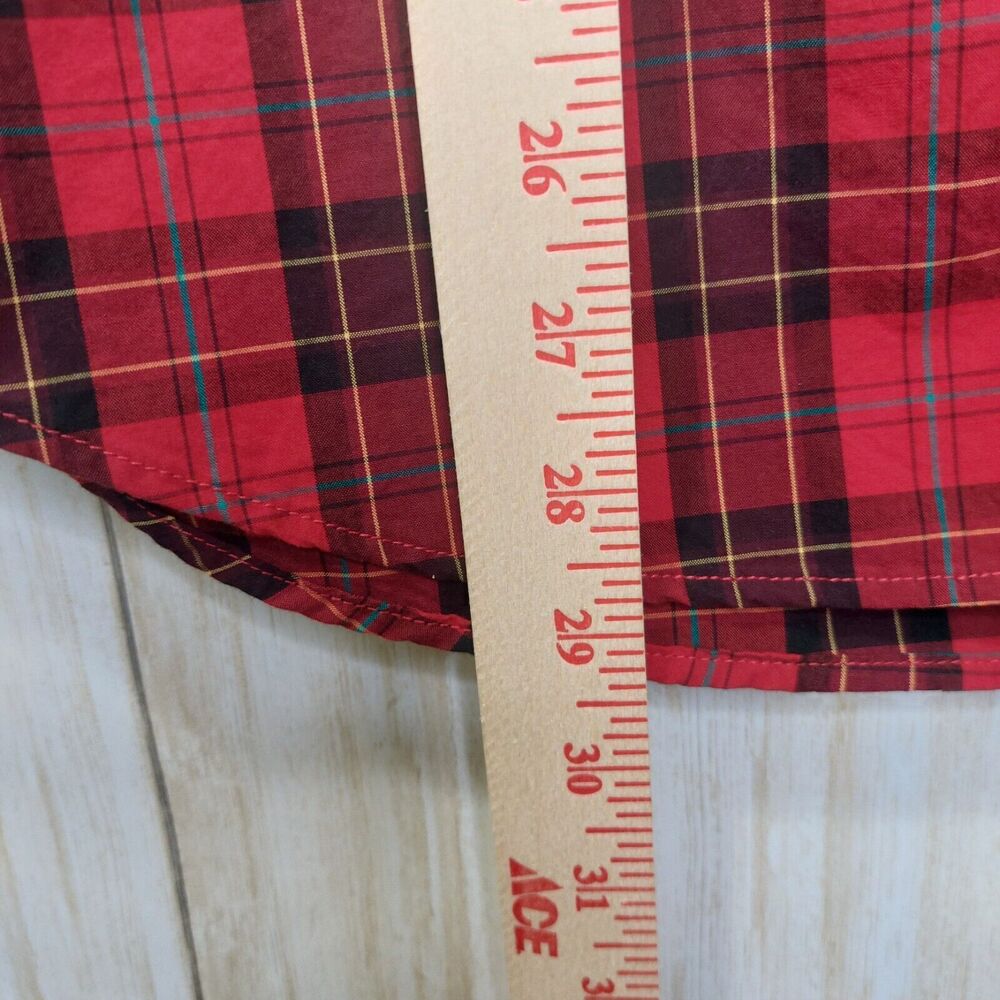 American Eagle Mens Shirt Button Down Red Plaid Long Sleeve Classic Fit Large - Picture 8 of 9